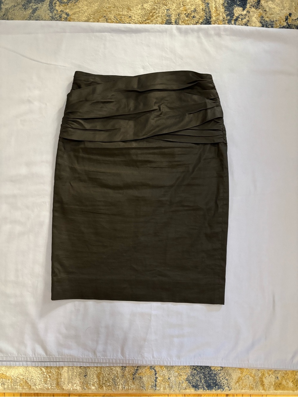 DKNY Olive Ruched Waist Pencil Skirt